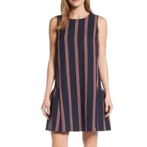 Halogen Flounce Back Vertical Striped Shift Dress Size XXS